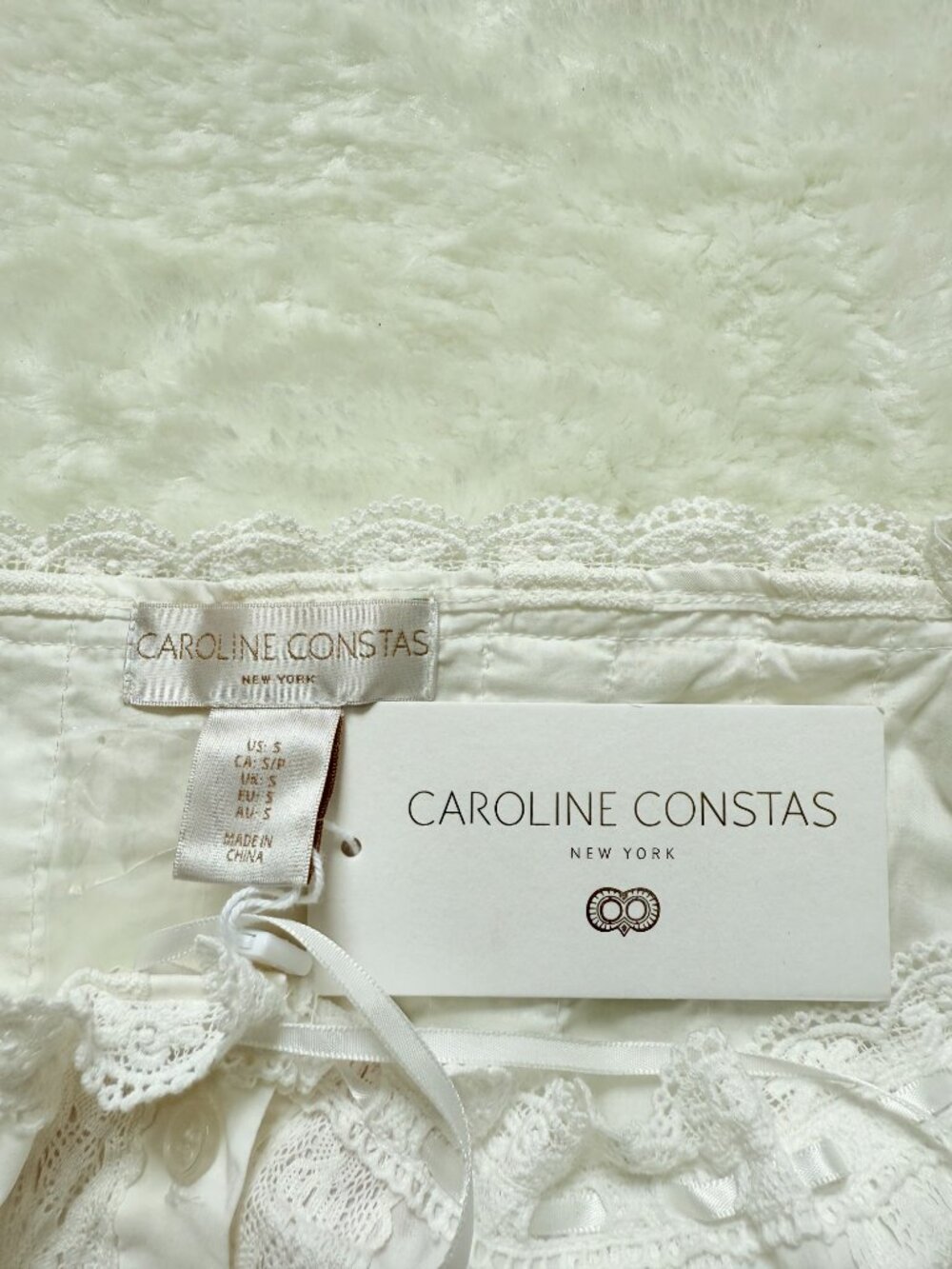 NWT Caroline Constas White Lace Cotton Cottagecore Maxi Dress S - Picture 15 of 15